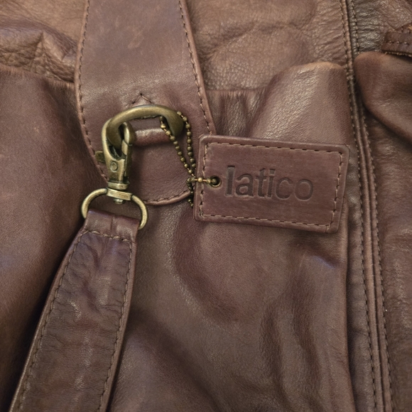 Vintage Latico Brown Leather Backpack Bag Purse With Tassels - Picture 2 of 13